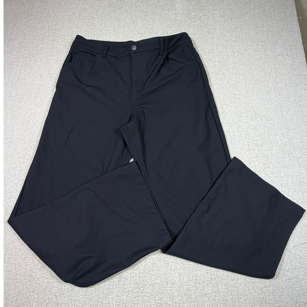 Fabletics Men 34x32 Black Wide Leg Stretch Performance Casual Pants Travel